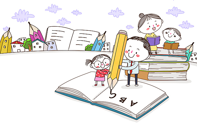 전신 PSD 구름 알파벳 여자 교육 남자 어린이 일러스트 가족 주택 함께함 영어교육 서기 들기 앉기 소녀 소년 여러명 성인 건물 책 학습 부모 독서 연필 기록 잡기 열정 국내일러스트 자연요소 건축물 영어 감정 다수 컨셉 관계 모션 학용품 사람 필기구 파일형식