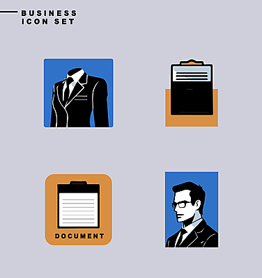 아이콘 디자인 남자 비즈니스 정장 상반신 성인 파란색 세트 노란색 라벨 사각형 비즈니스맨 문서 심플 성인남자만 안경낌 미니멀 2D아이콘 AI파일 도형 옷 안경 컬러 프레임 사람 직장인 남자만 성인만 파일형식 벡터