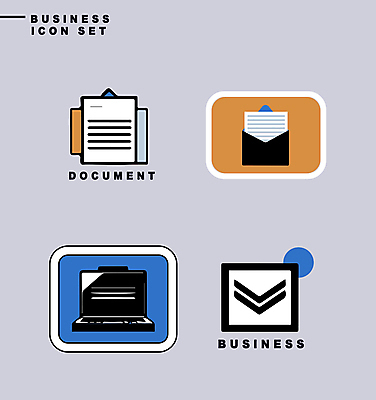 아이콘 디자인 서류가방 비즈니스 사람없음 파란색 세트 노란색 라벨 사각형 문서 심플 미니멀 2D아이콘 AI파일 도형 컬러 가방 프레임 파일형식 벡터