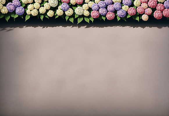 JPG 편집이미지 꽃 나뭇잎 그림자 사람없음 갈색 디지털합성 수국 카피스페이스 편집소스 편집실사 AI포토 AI콘텐츠 식물 컬러 잎 공백 CG 파일형식