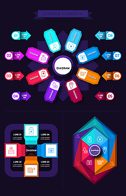 화살표 일러스트 비즈니스 그래프 사람없음 컬러풀 사각형 전기에너지 건전지 반도체 육각형 단계 순서 국내일러스트 AI파일 도형 컬러 에너지 파일형식 벡터