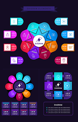 꽃무늬 일러스트 비즈니스 그래프 사람없음 컬러풀 사각형 전기에너지 건전지 반도체 단계 꽃모형 국내일러스트 AI파일 도형 꽃 컬러 무늬 모형 에너지 파일형식 벡터