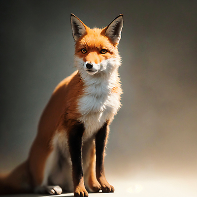 JPG 동물 편집이미지 한마리 앉기 사람없음 디지털합성 여우 편집소스 붉은여우 편집실사 AI컴퓨터그래픽 AI콘텐츠 1 포유류 모션 CG 파일형식