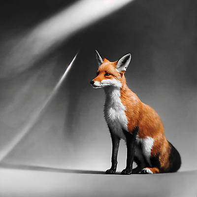 JPG 동물 편집이미지 한마리 앉기 사람없음 디지털합성 여우 편집소스 붉은여우 편집실사 AI컴퓨터그래픽 AI콘텐츠 1 포유류 모션 CG 파일형식