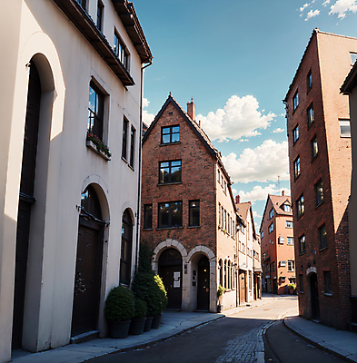 JPG 주간 편집이미지 거리 북유럽 풍경 사람없음 야외 건물 도시풍경 도시 골목길 디지털합성 스칸디나비아 편집소스 편집실사 AI포토 AI콘텐츠 자연요소 건축물 유럽 길 CG 파일형식