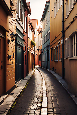 JPG 주간 편집이미지 북유럽 풍경 사람없음 야외 건물 도시풍경 도시 골목길 디지털합성 스칸디나비아 편집소스 편집실사 AI포토 AI콘텐츠 자연요소 건축물 유럽 길 CG 파일형식