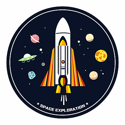 일러스트 사람없음 라벨 행성 로켓 원형 우주선 UFO 운석 우주탐험 국내일러스트 AI파일 도형 프레임 우주 미확인물체 파일형식 벡터