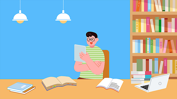 남자 말풍선 조명 책장 한명 들기 상반신 성인 책 노트북 학습 태블릿 독서 팔짱 모임 도서관 집중 성인남자한명만 모션그래픽 MP4 MOV 1 교육 가구 컨셉 모션 사람 전자제품 스마트기기 동영상 남자한명만 성인남자만 파일형식