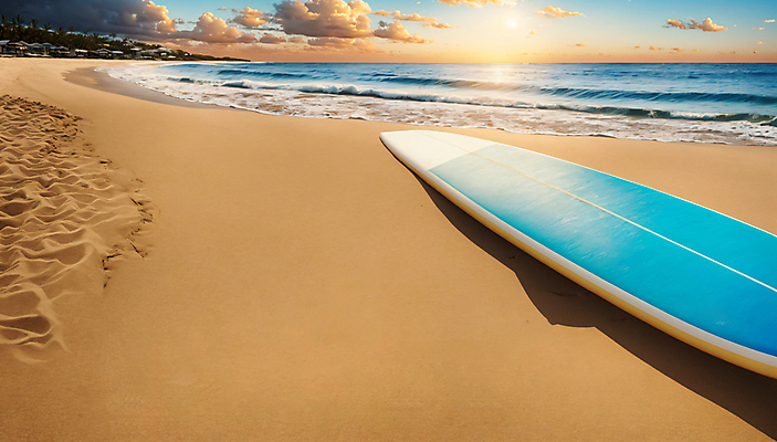 JPG 주간 편집이미지 바다 하늘 해변 사람없음 야외 여름 노을 서핑보드 서핑 디지털합성 편집실사 AI포토 AI콘텐츠 자연요소 계절 수상스포츠 보드_스포츠 CG 파일형식