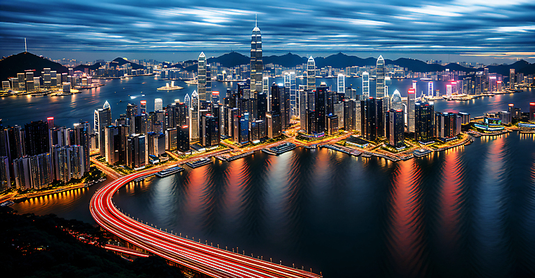 JPG 구름 편집이미지 도로 야경 하늘 사람없음 건물 빛 강 반사 고층빌딩 디지털합성 해안도시 장노출 편집실사 AI포토 AI콘텐츠 자연요소 건축물 길 교통시설 촬영기법 빌딩 도시 야간 CG 파일형식 풍경_경치