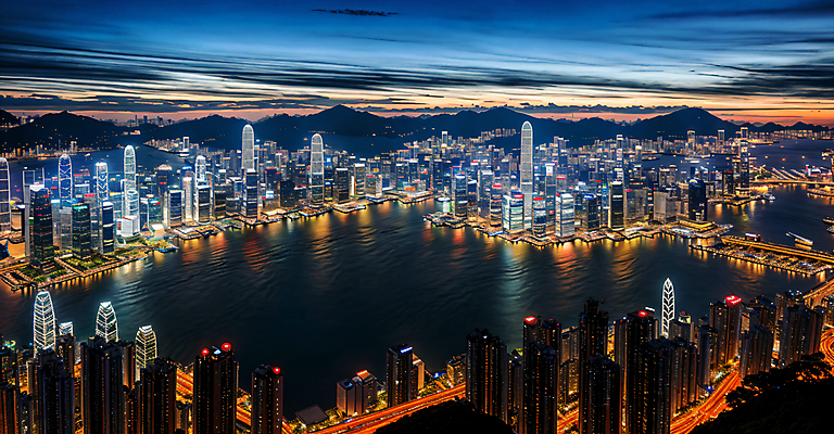 JPG 편집이미지 도로 야경 하늘 사람없음 건물 빛 강 반사 고층빌딩 디지털합성 해안도시 장노출 편집실사 AI포토 AI콘텐츠 건축물 길 교통시설 촬영기법 빌딩 도시 야간 CG 파일형식 풍경_경치