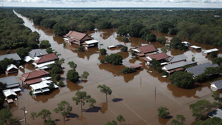 JPG 주간 나무 편집이미지 하늘 주택 풍경 사람없음 야외 마을 홍수 자연재해 디지털합성 기후변화 기후위기 편집실사 AI포토 AI콘텐츠 자연요소 식물 날씨 건물 변화 CG 재해 위기 파일형식