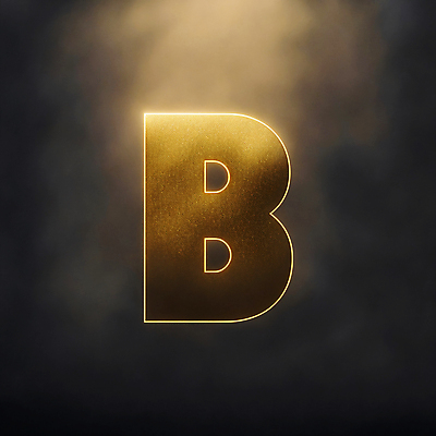 JPG 편집이미지 문자 알파벳 대문자 타이포그라피 사람없음 금색 B 디지털합성 편집소스 이미지편집 편집실사 AI컴퓨터그래픽 AI콘텐츠 영어 컬러 CG 파일형식