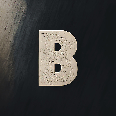 JPG 편집이미지 문자 알파벳 대문자 타이포그라피 사람없음 회색 돌_바위 B 디지털합성 질감 편집소스 이미지편집 편집실사 AI컴퓨터그래픽 AI콘텐츠 영어 컬러 CG 파일형식