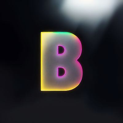 JPG 편집이미지 문자 알파벳 대문자 타이포그라피 사람없음 컬러풀 B 디지털합성 네온 편집소스 이미지편집 편집실사 AI컴퓨터그래픽 AI콘텐츠 영어 컬러 CG 파일형식