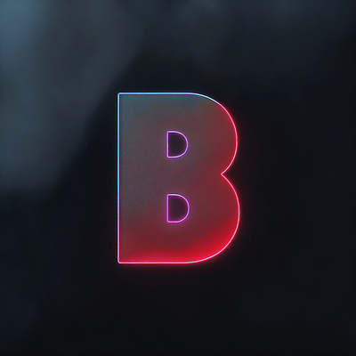 JPG 편집이미지 문자 알파벳 대문자 타이포그라피 사람없음 컬러풀 B 디지털합성 네온 편집소스 이미지편집 편집실사 AI컴퓨터그래픽 AI콘텐츠 영어 컬러 CG 파일형식