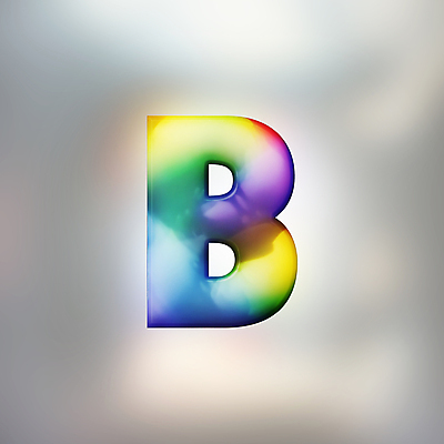 JPG 편집이미지 문자 알파벳 대문자 타이포그라피 사람없음 컬러풀 B 디지털합성 무지개색 편집소스 이미지편집 편집실사 AI컴퓨터그래픽 AI콘텐츠 영어 컬러 CG 파일형식