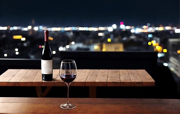 JPG 편집이미지 와인잔 탁자 사람없음 와인 레드와인 와인병 디지털합성 보케 편집소스 편집실사 AI포토 AI콘텐츠 가구 술잔 병_용기 주류 CG 파일형식