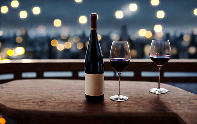 JPG 편집이미지 와인잔 탁자 사람없음 와인 레드와인 와인병 디지털합성 보케 편집소스 편집실사 AI포토 AI콘텐츠 가구 술잔 병_용기 주류 CG 파일형식