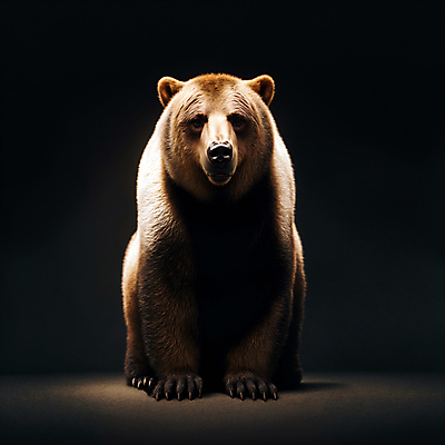JPG 편집이미지 한마리 곰 그림자 사람없음 빛 갈색 검은색 디지털합성 웅크림 불곰 편집소스 편집실사 AI컴퓨터그래픽 AI콘텐츠 동물 1 컬러 포유류 모션 CG 파일형식