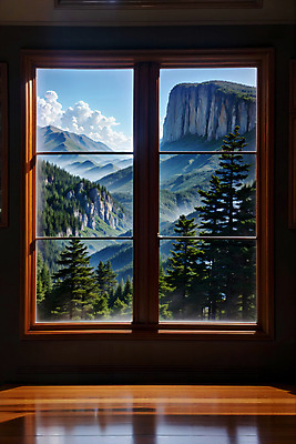 JPG 나무 구름 편집이미지 창문 자연 하늘 산 실내 풍경 사람없음 디지털합성 편집소스 편집실사 AI포토 AI콘텐츠 자연요소 식물 내부 CG 생태계 파일형식