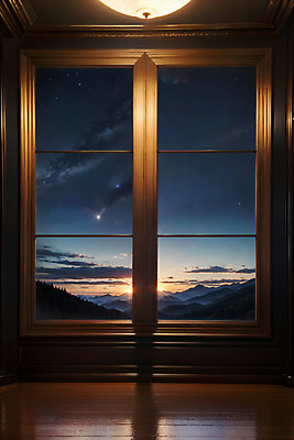 JPG 구름 편집이미지 창문 자연 밤하늘 하늘 산 실내 풍경 사람없음 일출 디지털합성 편집소스 편집실사 AI포토 AI콘텐츠 자연요소 내부 노을 야간 CG 생태계 파일형식