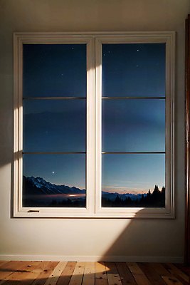 JPG 편집이미지 창문 자연 밤하늘 하늘 실내 풍경 사람없음 디지털합성 편집소스 편집실사 AI포토 AI콘텐츠 내부 야간 CG 생태계 파일형식