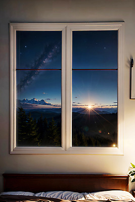 JPG 편집이미지 창문 자연 밤하늘 하늘 실내 풍경 사람없음 일출 디지털합성 은하수 편집소스 편집실사 AI포토 AI콘텐츠 내부 노을 야간 CG 생태계 파일형식