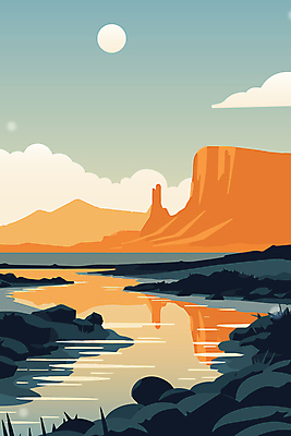 구름 일러스트 자연 하늘 산 풍경 사람없음 강 태양 제주도 국내일러스트 AI파일 자연요소 한국 생태계 파일형식 벡터