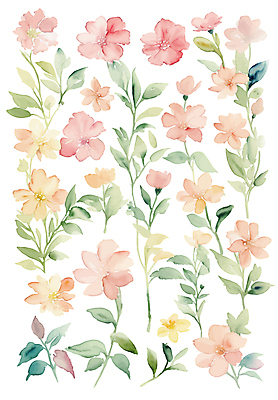 식물 꽃 잎 일러스트 수채화 사람없음 풀 손그림 감성 엘리먼트 국내일러스트 AI파일 컨셉 파일형식 벡터