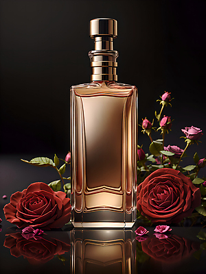 JPG 편집이미지 꽃 유리병 사람없음 뷰티 고급 향수 오브젝트 향수병 편집실사 AI포토 AI콘텐츠 식물 컨셉 병_용기 화장품 CG 병_담는 파일형식