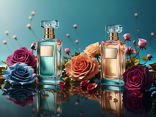 JPG 편집이미지 꽃 유리병 사람없음 뷰티 고급 향수 오브젝트 향수병 편집실사 AI포토 AI콘텐츠 식물 컨셉 병_용기 화장품 CG 병_담는 파일형식