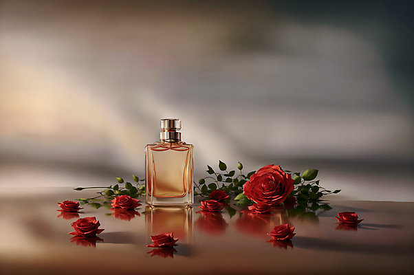 JPG 편집이미지 꽃 유리병 사람없음 뷰티 장미 고급 향수 오브젝트 향수병 편집실사 AI포토 AI콘텐츠 식물 컨셉 병_용기 화장품 CG 병_담는 파일형식