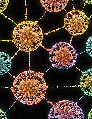 JPG 모양 편집이미지 세포 사람없음 그래픽 원형 바이러스 질병 연결 디지털합성 미생물 박테리아 이미지편집 편집실사 AI컴퓨터그래픽 AI콘텐츠 도형 의학 생물 CG 파일형식