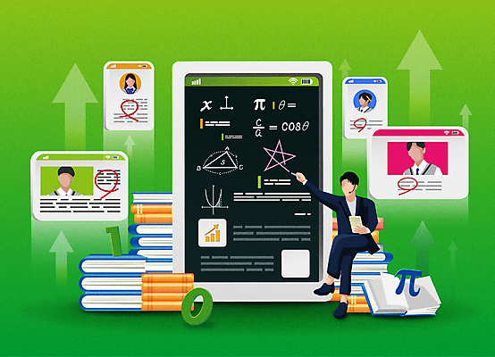 전신 학생 여자 남자 화살표 일러스트 청소년 수업 그래프 앉기 여러명 상반신 성인 책 연두색 태블릿 강사 교사 가리킴 강의 마이크 분필 상승 별표 성적향상 수강생 온라인강의 책더미 국내일러스트 AI파일 파이기호 직업 교육 음향기기 다수 컨셉 모션 사람 손짓 초록색 전자제품 스마트기기 초크 수학기호 무더기 파일형식 벡터 언택트