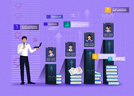 전신 학생 여자 남자 화살표 일러스트 청소년 그래프 들기 여러명 성인 책 노트북 연필 보라색 강사 교사 기록 마이크 상승 100점 별표 성적향상 수강생 책더미 국내일러스트 AI파일 직업 컬러 음향기기 다수 컨셉 모션 학용품 사람 전자제품 필기구 점수 무더기 파일형식 벡터