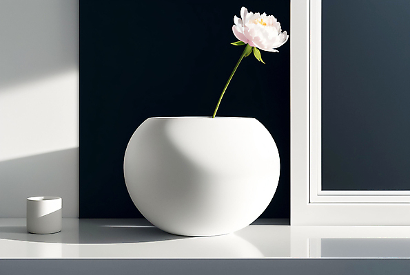 JPG 편집이미지 라이프스타일 꽃 사람없음 장식 인테리어 꽃병 흰색 창가 디지털합성 미니멀 편집실사 AI포토 AI콘텐츠 식물 디자인 컬러 창문 생활 CG 파일형식