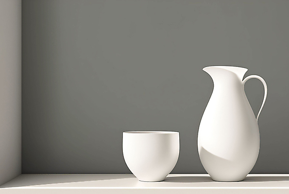 JPG 편집이미지 라이프스타일 꽃 사람없음 인테리어 꽃병 흰색 도자기 디지털합성 미니멀 편집실사 AI포토 AI콘텐츠 식물 디자인 컬러 생활 CG 파일형식