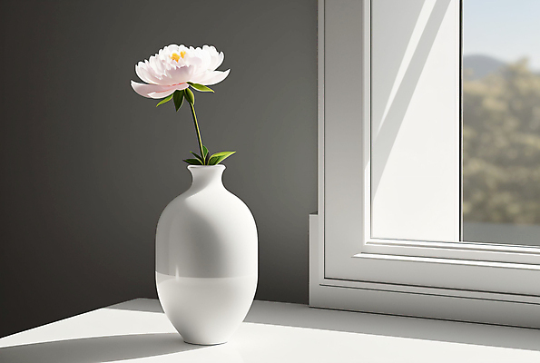 JPG 편집이미지 라이프스타일 꽃 창문 사람없음 인테리어 꽃병 흰색 창가 디지털합성 미니멀 편집실사 AI포토 AI콘텐츠 식물 디자인 컬러 생활 CG 파일형식