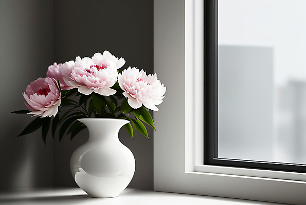 JPG 편집이미지 라이프스타일 꽃 창문 사람없음 인테리어 꽃병 창가 디지털합성 미니멀 편집실사 AI포토 AI콘텐츠 식물 디자인 생활 CG 파일형식