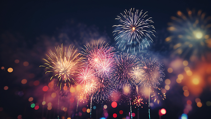 JPG 편집이미지 야경 불꽃 폭죽 불꽃놀이 사람없음 디지털합성 보케 편집실사 AI포토 AI콘텐츠 놀이 불 야간 CG 파일형식 풍경_경치