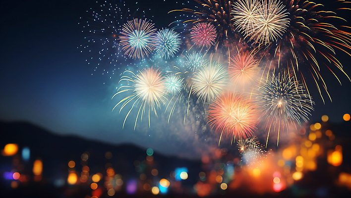 JPG 편집이미지 야경 불꽃 폭죽 불꽃놀이 사람없음 디지털합성 보케 편집실사 AI포토 AI콘텐츠 놀이 불 야간 CG 파일형식 풍경_경치