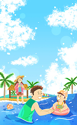 전신 PSD 구름 여자 남자 어린이 파도 바다 일러스트 가족 물놀이 하늘 함께함 웃음 들기 소녀 상반신 성인 세명 여름 여름휴가 바캉스 스마트폰 야자수 사진촬영 밀기 비치볼 휴양지 원두막 튜브 놀기 카피스페이스 국내일러스트 자연요소 나무 계절 컨셉 공 관계 모션 놀이 휴가 바캉스용품 표정 사람 핸드폰 스마트기기 촬영 공백 장소 파일형식 여름_계절