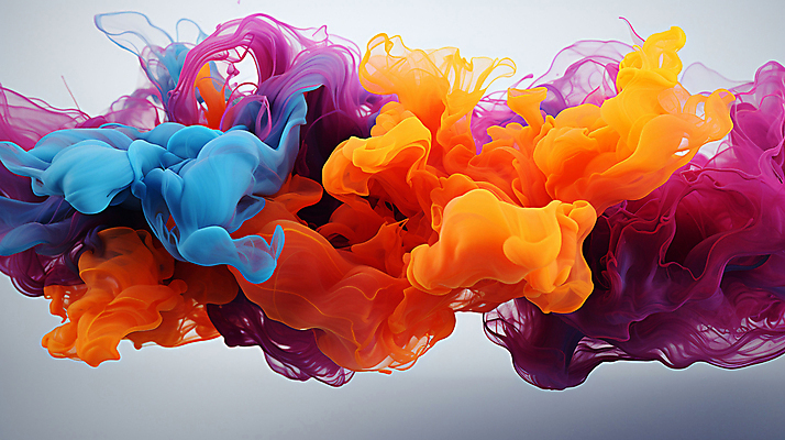 JPG 스튜디오촬영 편집이미지 잉크 사람없음 컬러풀 물감 액체 혼합 번짐 이미지편집 편집실사 AI컴퓨터그래픽 AI콘텐츠 컬러 실내 미술도구 CG 파일형식 효과
