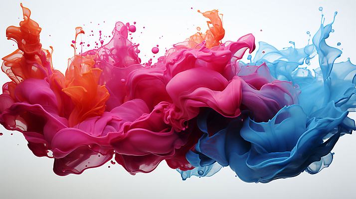 JPG 스튜디오촬영 편집이미지 분홍색 잉크 사람없음 파란색 물감 액체 혼합 번짐 이미지편집 편집실사 AI컴퓨터그래픽 AI콘텐츠 컬러 실내 미술도구 CG 파일형식 효과