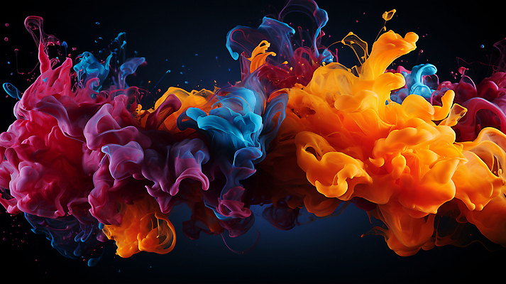 JPG 스튜디오촬영 편집이미지 잉크 사람없음 컬러풀 물감 액체 혼합 번짐 이미지편집 편집실사 AI컴퓨터그래픽 AI콘텐츠 컬러 실내 미술도구 CG 파일형식 효과