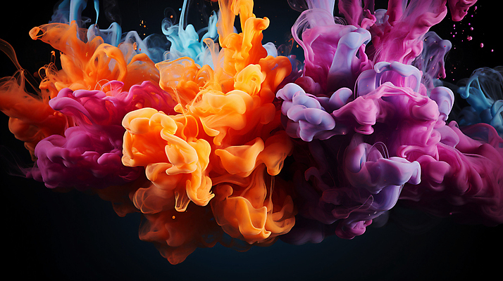 JPG 스튜디오촬영 편집이미지 잉크 사람없음 컬러풀 물감 액체 혼합 번짐 이미지편집 편집실사 AI컴퓨터그래픽 AI콘텐츠 컬러 실내 미술도구 CG 파일형식 효과