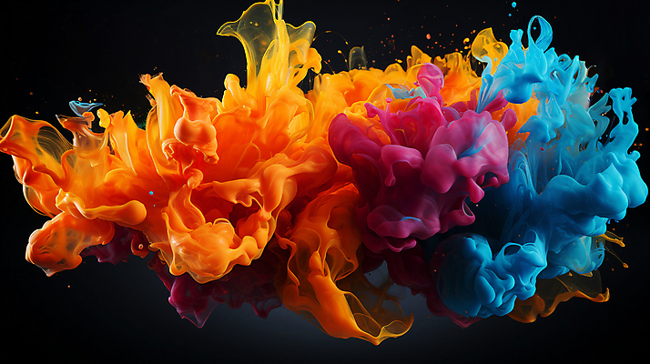 JPG 스튜디오촬영 편집이미지 잉크 사람없음 컬러풀 물감 액체 혼합 번짐 이미지편집 편집실사 AI컴퓨터그래픽 AI콘텐츠 컬러 실내 미술도구 CG 파일형식 효과