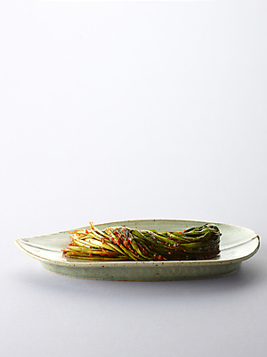 포토 JPG 접시 한식 음식 반찬 김치 사람없음 파 파김치 플레이팅 국내포토 식기 채소 상차림 파일형식