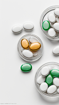 JPG 편집이미지 사람없음 알약 약 흰색 약병 담기 많음 편집실사 AI포토 AI콘텐츠 컬러 컨셉 의학 모션 CG 병_담는 파일형식